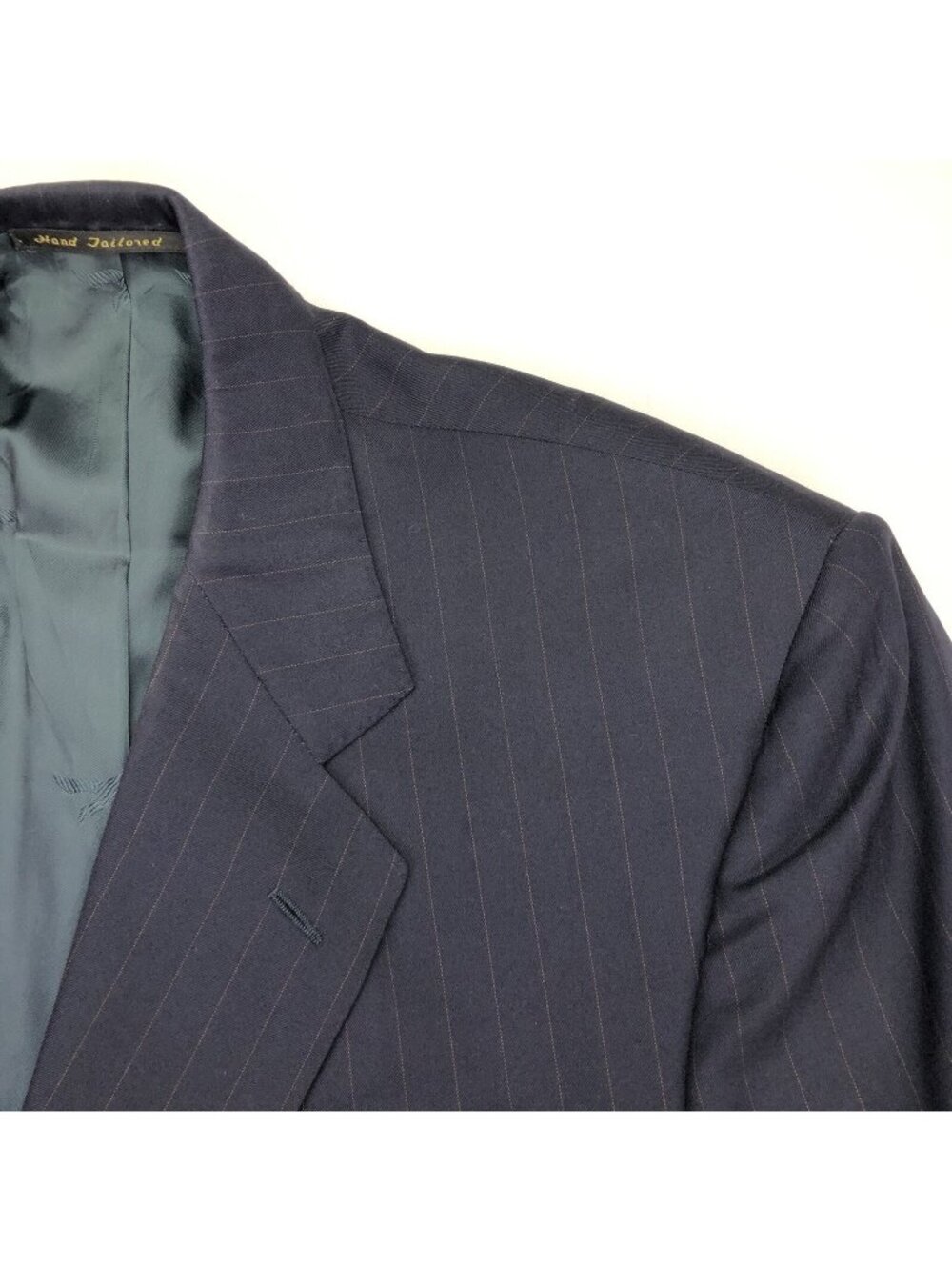 Solemare Maus & Hoffman Navy Blue Wool Cashmere Pinstripe Blazer • 44 R